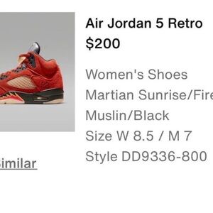 Jordan 5 Retro Women's Sneakers - Red and Black